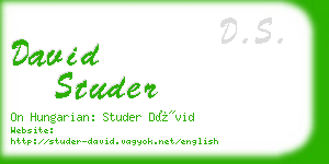 david studer business card